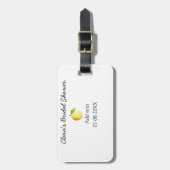 レモンのシンプルなブライズシャワー　モダン　ミニマル　ラスティック ラゲッジタグ (正面縦)