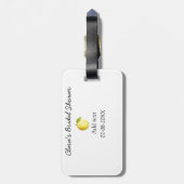 レモンのシンプルなブライズシャワー　モダン　ミニマル　ラスティック ラゲッジタグ (裏面縦)