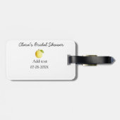 レモンのシンプルなブライズシャワー　モダン　ミニマル　ラスティック ラゲッジタグ (裏面横)