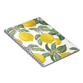 レモンのシームレスなヴィンテージパターン。トロピカルフルーツバック ノートブック (右側)