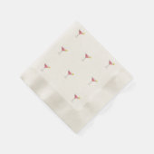 レモンのスライスを入れたピンクのカクテル 縁ありカクテルナプキン (角)