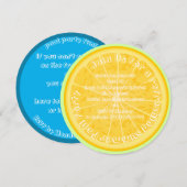 レモンのスライス サマー プールパーティ 招待状 (正面/裏面)