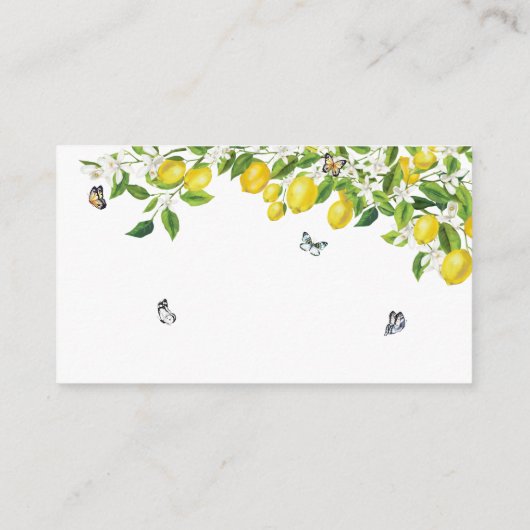 レモンのドロップの数を推測ブライダルシャワー エンクロージャーカード (裏面)
