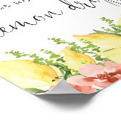 レモンのドロップ数を推測するシャワーゲームサイン ポスター (角)