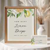 レモンのドロップ数ブライダルシャワーゲームサイン ポスター
