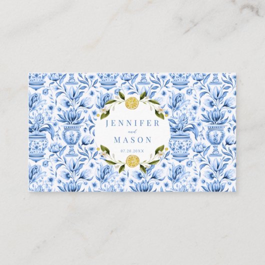 レモンのフイタリアンラッ結婚ト座席表 プレイスカード (裏面)