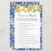 レモンのフローラブライダルシャワー以上またはゲーム中 (正面/裏面)