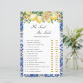 レモンのフローラブライダルシャワー彼は彼女がゲームを言ったと言った (スタンド正面)