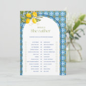 レモンのブライダルシャワーは彼女はむしろゲームカードだろう 招待状 (スタンド正面)