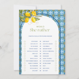 レモンのブライダルシャワーは彼女はむしろゲームカードだろう 招待状