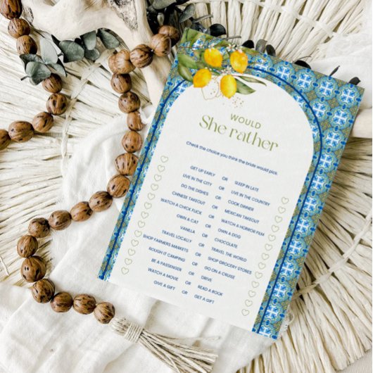 レモンのブライダルシャワーは彼女はむしろゲームカードだろう 招待状