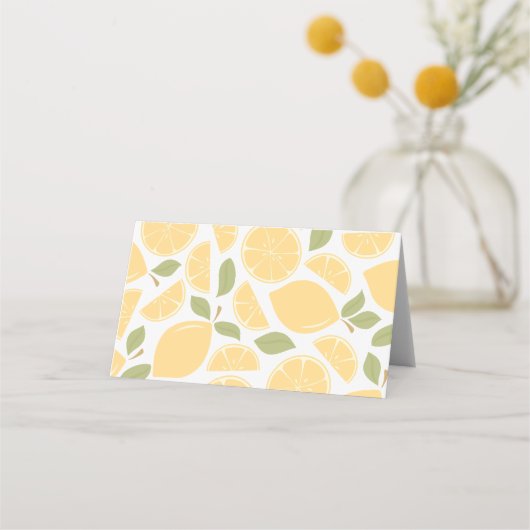 レモンのブライダルシャワー結婚か プレイスカード (裏面)