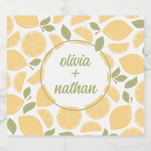 レモンのブライダルシャワー結婚またはパーソナライズされた ビールラベル (シングルラベル)