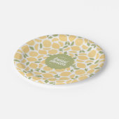 レモンのブライダルシャワー結婚またはパーソナライズされた ペーパープレート (アングル)