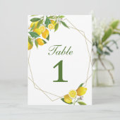 レモンのメイン絞りテーブル番号カード メニュー (スタンド正面)