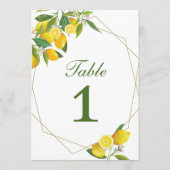 レモンのメイン絞りテーブル番号カード メニュー (正面)