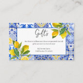 レモンのメイン絞りブライダルシャワーギフト詳細 エンクロージャーカード (正面)