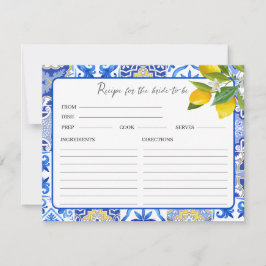 レモンのメイン絞りブライダルシャワーレシピカード ノートカード