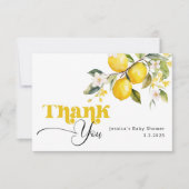 レモンのメイン絞りベビーシャワーサンキューカード カード (正面)