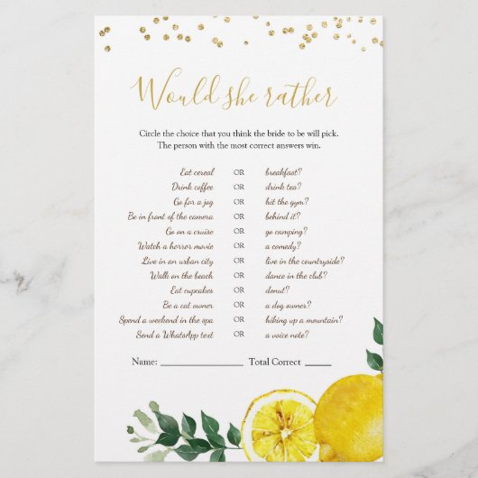 レモンのメイン絞り彼女はむしろゲームをする (正面)