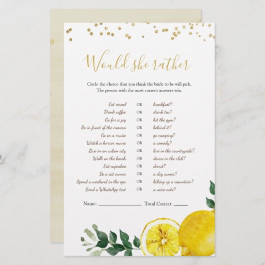 レモンのメイン絞り彼女はむしろゲームをする (正面/裏面)