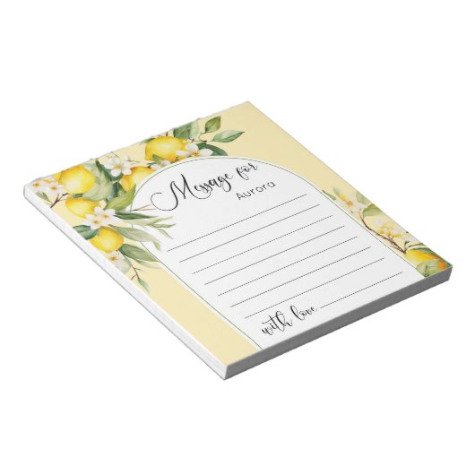 レモンのメイン絞り誕生日タイムカプセルメッセージ ノートパッド (アングル)