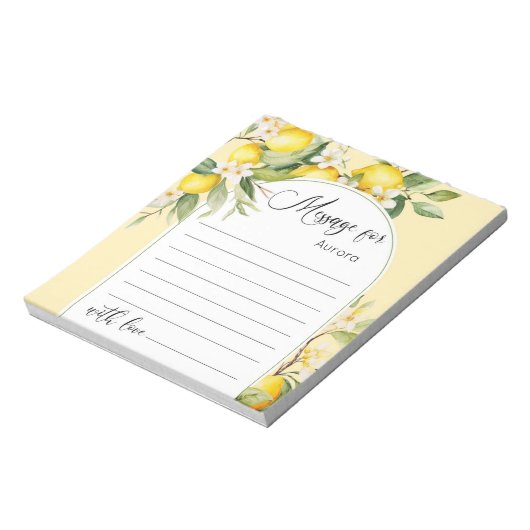 レモンのメイン絞り誕生日タイムカプセルメッセージ ノートパッド (回転)