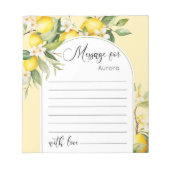 レモンのメイン絞り誕生日タイムカプセルメッセージ ノートパッド (正面)