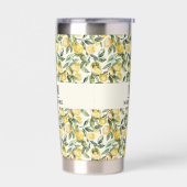 レモンのモノグラムイニシャル名 保温保冷タンブラー (左面)