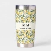 レモンのモノグラムイニシャル名 保温保冷タンブラー (背面)