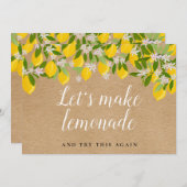 レモンのラスティック ブライダルシャワー 日程変更 セーブザデート (正面/裏面)
