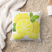 レモンのレモンのスライス熱帯黄色の果実 クッション (ブランケット)
