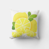 レモンのレモンのスライス熱帯黄色の果実 クッション (正面)