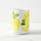 レモンのレモンのスライス熱帯黄色の果実 コーヒーマグカップ (中央)