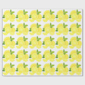 レモンのレモンのスライス熱帯黄色の果実 ラッピングペーパー (フラット)