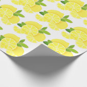 レモンのレモンのスライス熱帯黄色の果実 ラッピングペーパー (角)