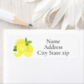 レモンのレモンのスライス熱帯黄色の果実 ラベル (インサイチュ)