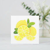 レモンのレモンのスライス熱帯黄色の果実 招待状 (スタンド正面)