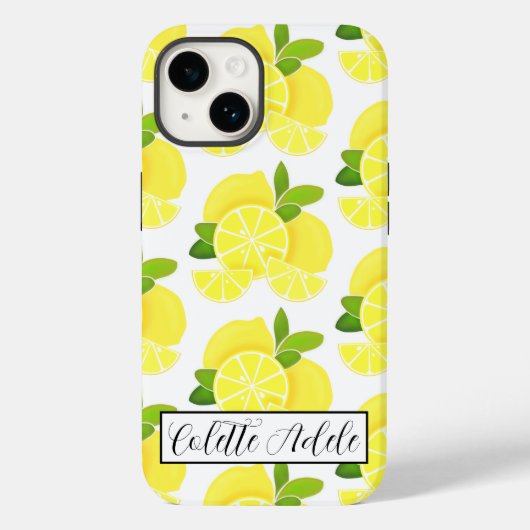 レモンのレモンのスライス熱帯黄色の果実 Case-Mate iPhoneケース (裏面)