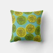 レモンの切り身を使ったシームレスな模様。ヴィンテージ欲 クッション (裏面)