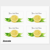 レモンの半分 長方形シール (シート)