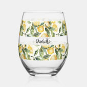 レモンの名前 ステムなしワイングラス (正面)