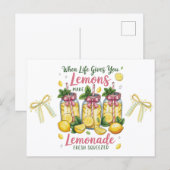 レモンの名言 レモンジュース 水彩画 ポストカード (正面/裏面)