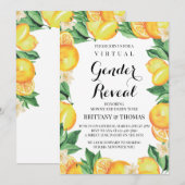 レモンの性別発表招待状 オーダーメイドテキスト 招待状 (正面/裏面)