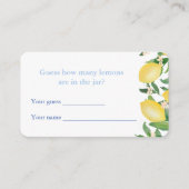 レモンの数ウェディングシャワーゲームカード エンクロージャーカード (正面)