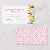 レモンの数ブライダルシャワーゲームカード エンクロージャーカード (正面/裏面)