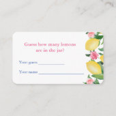 レモンの数ブライダルシャワーゲームカード エンクロージャーカード (正面)
