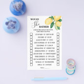 レモンの方が彼女はブライダルシャワーのゲームカードだ チラシ (シングル)