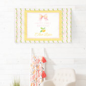 レモンの最初の誕生日のビニールバナーgrandmillennial 横断幕 (インサイチュ)