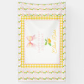 レモンの最初の誕生日のビニールバナーgrandmillennial 横断幕 (縦)